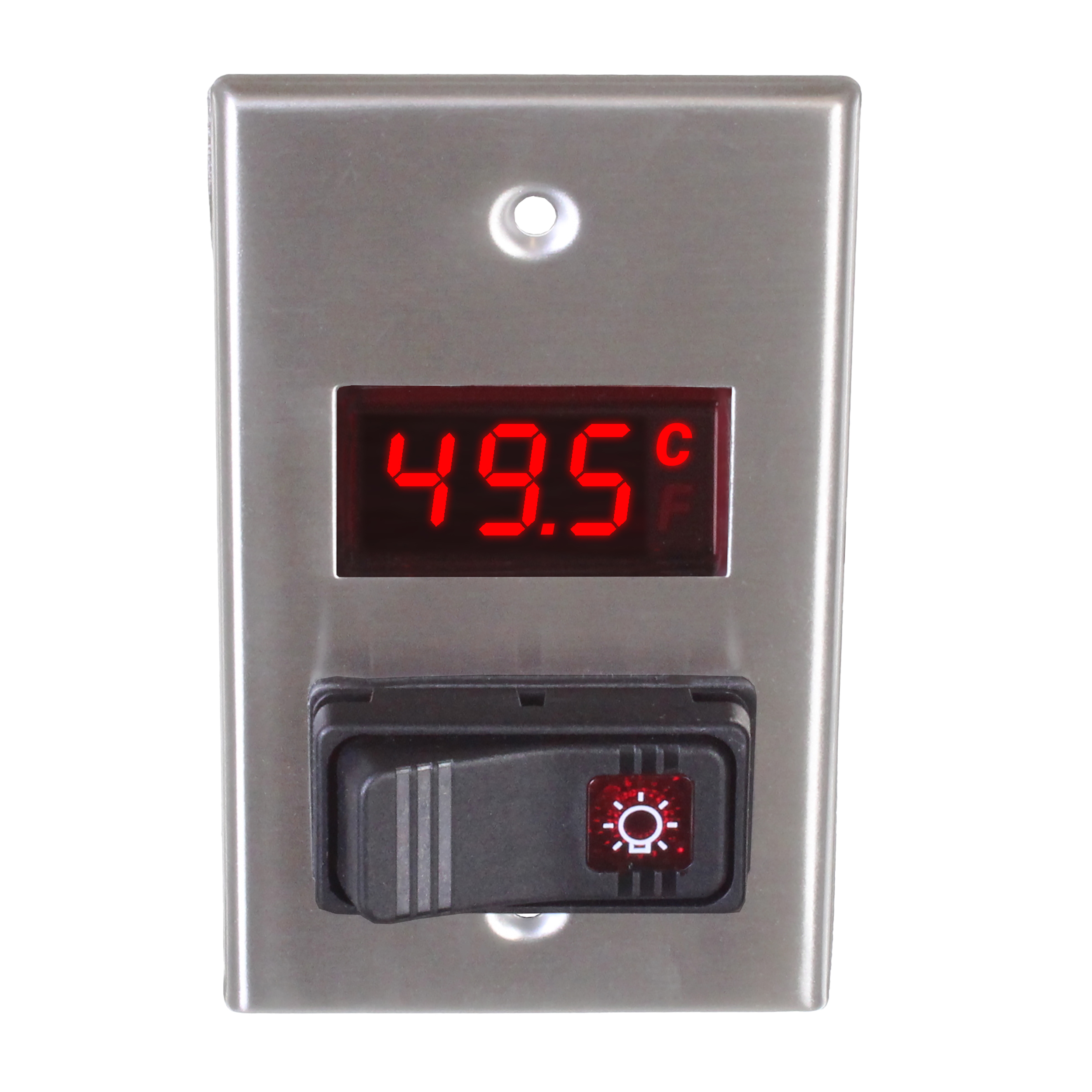 NSF Listed Remote LED Digital Thermometer with Optional Light Switch